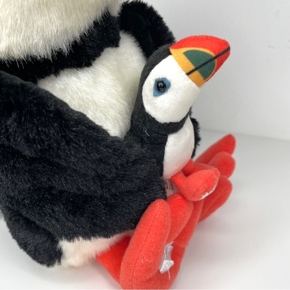 Stuffed Animal House Puffin Mother & Baby Bird Plush - Picture 4 of 10